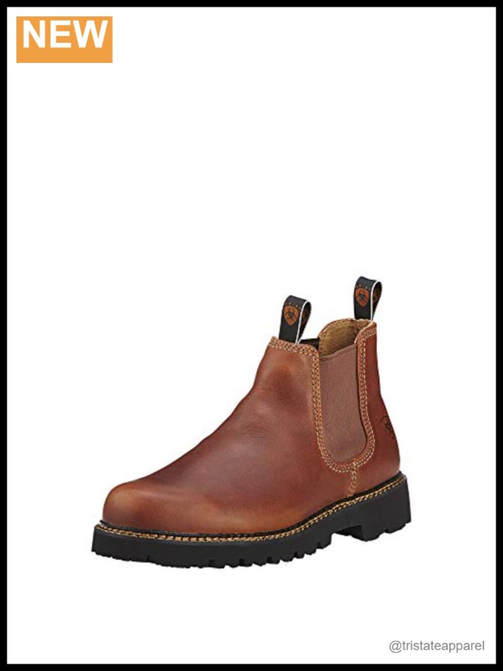 Men's Western Cowboy Boots Full Grain Leather Round Toe Pull On Work Boot